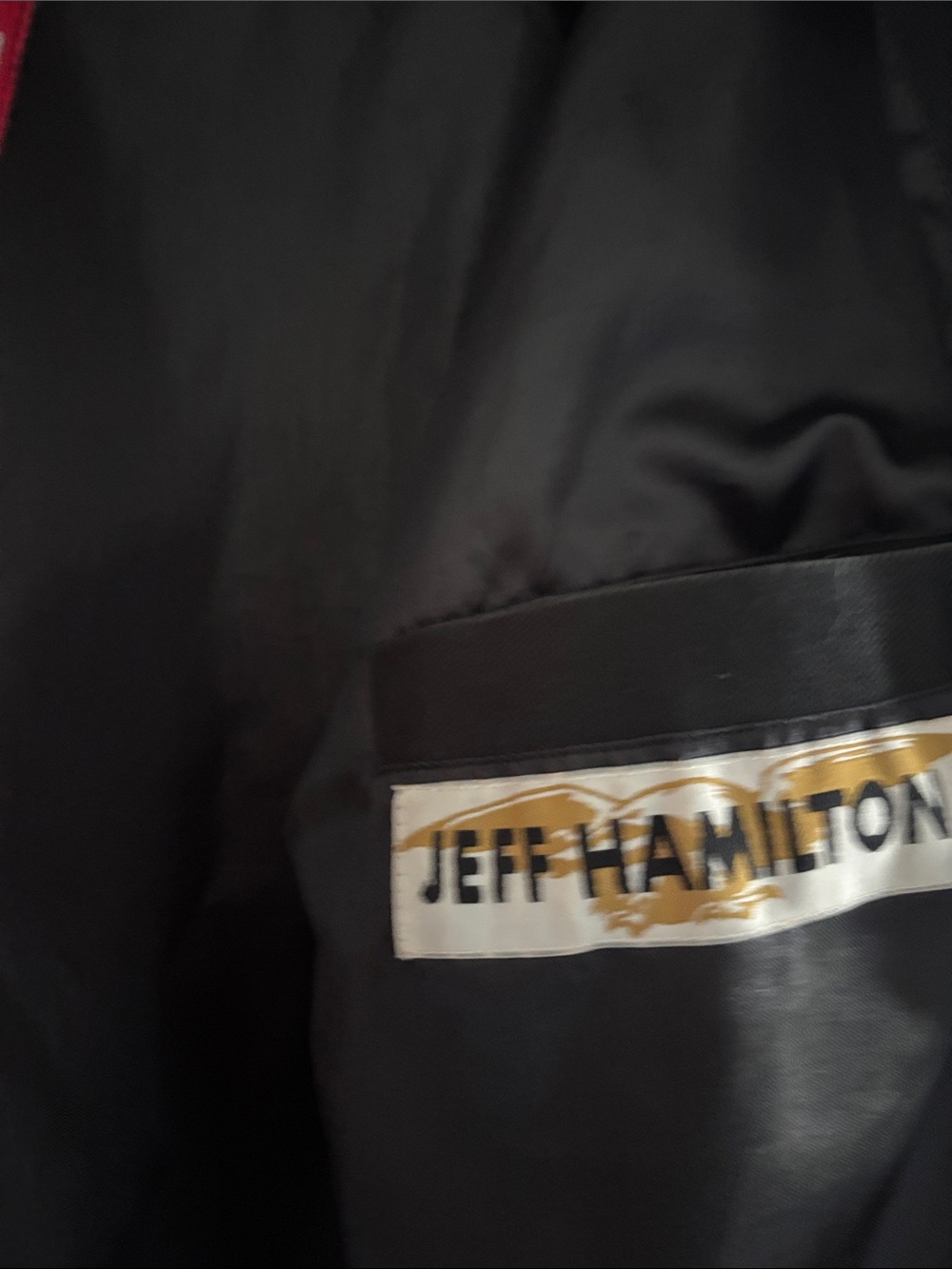 Jeff Hamilton Snap Racing-Style Performance Jacket - Red, Black, Yellow - Picture 5 of 6